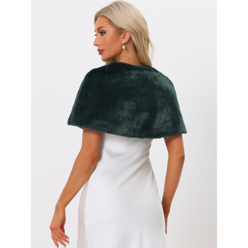Allegra K Faux Fur Shawl Shrug for Women's Bridal Stoles