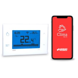 VEMER VE772000 TUO WiFi Thermostat Heating Smart Home, WLAN Room Thermostat, Weekly Programming, Controllable with App via Smartphone with iOS and Android, Power Supply 230 V, White