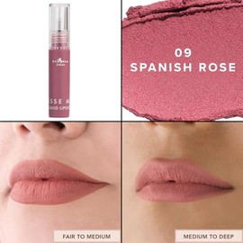 Set Labial Líquido Mate y Lapiz Delineador, 7 Tonos Disponibles | Acabado Aterciopelado, Larga Duración (Spanish Rose)