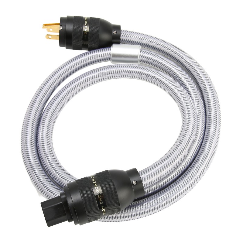 HiFi Power Cable Pure Copper Gold Plated Double Shielding Audiophile