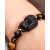 Jewever Tiger Eye with Black Obsidian Fox Bracelet for Women
