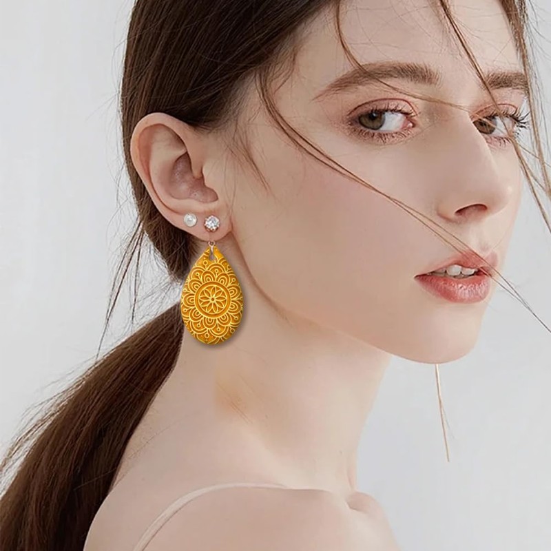 CHGCRAFT Mandala Clay Texture Mat Flower Pattern Clay Modeling Pattern