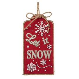 20cm Let It Snow Wooden Tag Hanging Decoration - Christmas Tree Decorations