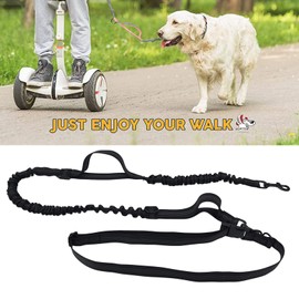 Pet Leash Reflective Retractable Adjustable Dog Traction Rope Hands Comfortable Night Running Nylon Material 1.4m to 2.0m Portable for Dogs (Black)