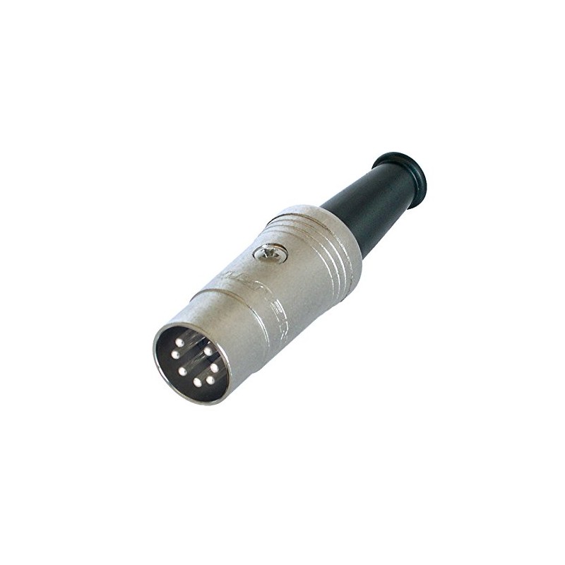 7 Pin Din Connector. Rean NYS323. Silver Body, Silver Pins