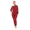 Keanu KL762-RB-L - Ladies Hacci Thermal Pyjamas - Red/Black -