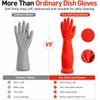 ThxToms Rubber Dishwashing Cleaning Gloves (2-Pair) - Fleece Lined, Reusable,