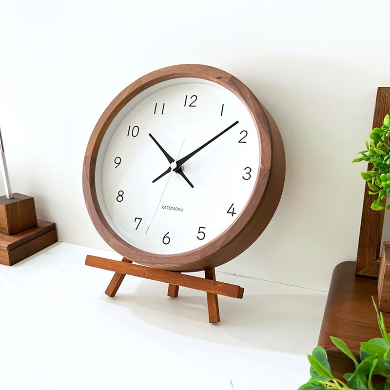 KATOMOKU Muku Clock 13 Walnut Radio Clock Continuous Second Hand