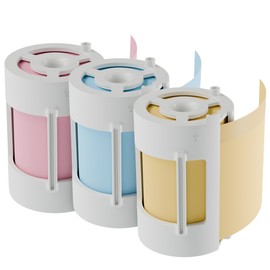 MANGOSLAB Nemonic Super Sticky Note Cartridge - Printable Sticker Paper for Gen 2 AI Label Printer MIP-201 - Thermal Printer Paper Sticky Notes - Color Printer Paper Label Stickers (Blue Yellow Pink)