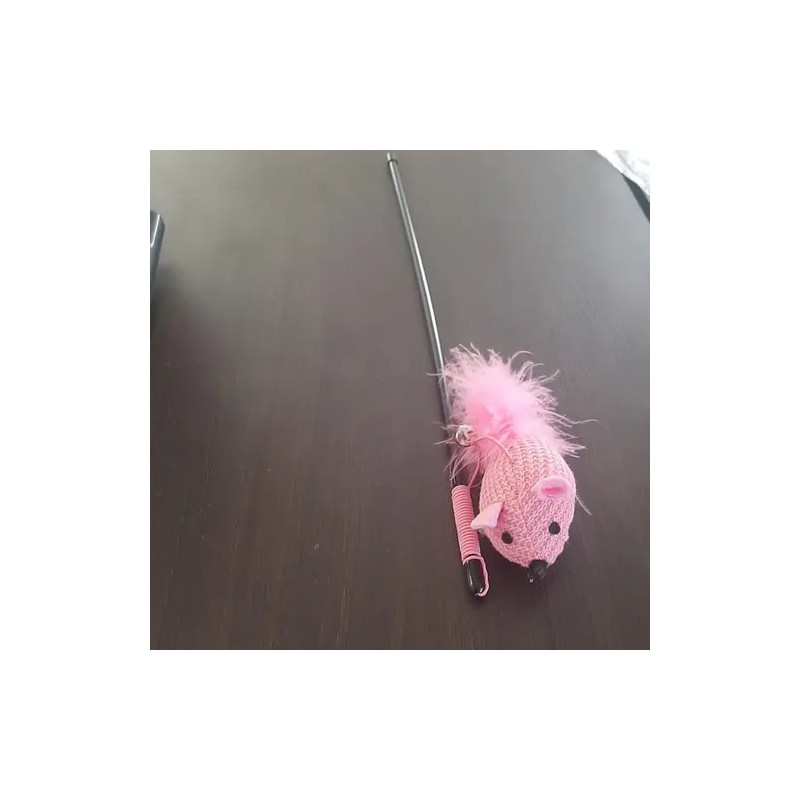 Varita Con Ratón De Juguete Para Gato Interactiva Cascabel
