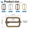DSUWAZU 60 Pieces Metal Adjustable Slide Buckles,Metal Triglide Slides Rectangle,
