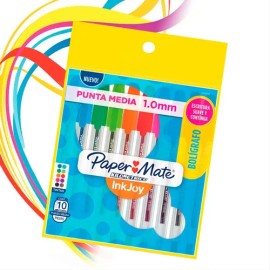 Pluma Lapicero Paper Mate Kilométrico Punta Media 10 Piezas Exterior                                                                                  