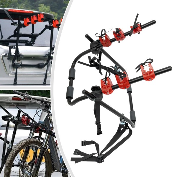 Unbranded For Car Trunk Mount 3 Bicycle Carrier Sedan Hatchback