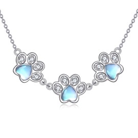ONEFINITY Paw Print Necklace for Women 925 Sterling Silver Cat Dog Paw Necklace Puppy Paw Print Jewellery Gift