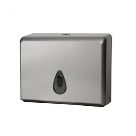 Multifold Paper Towel Dispenser, Wall Mounted C-Fold Towel Dispenser, Lockable Tissue Dispenser for Kitchen, Bathroom, Restaurant, Holds 200 Papers - Grey