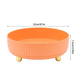 22cm/8.7in 360 Degree Rotating Seasoning Storage Rack,PP Plastic Round Cosmetic Organizer,for Kitchen,Dressing Table,Bathroom (Orange)