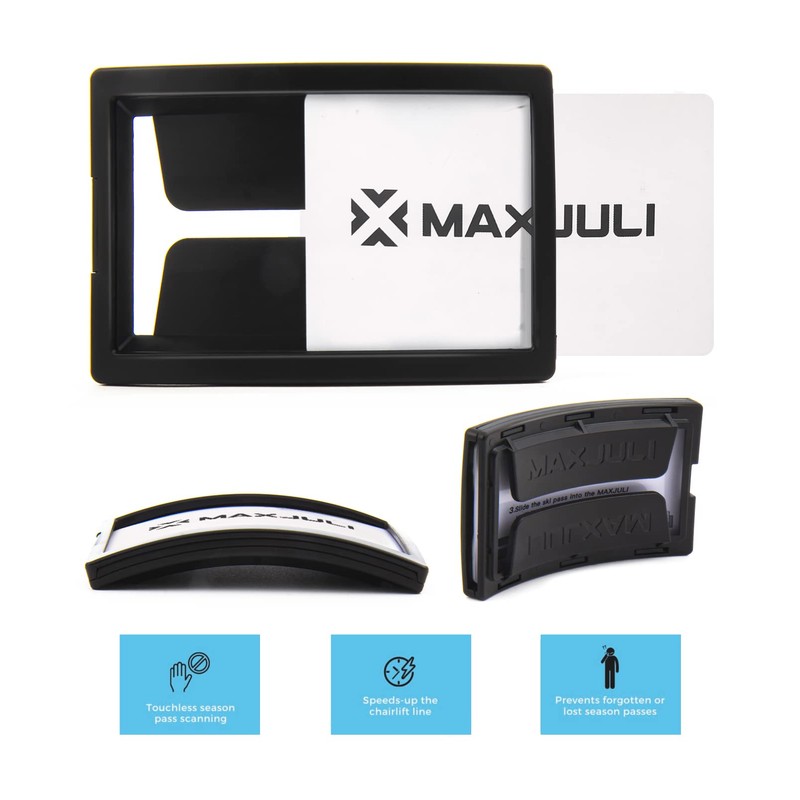 MAXJULI Ski Goggles Pass Holder 2 Pack (Black+Black)