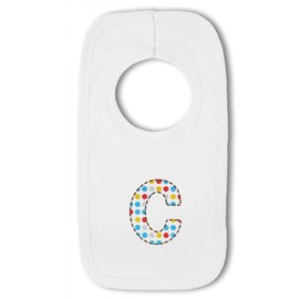 Blue Dotty Alphabet Letter C - Baby Pullover Bib