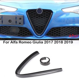 carpart2021 FOR 17-20 Alfa Romeo Giulia Base Ti Carbon Fiber V Shape Grille Cover trim US