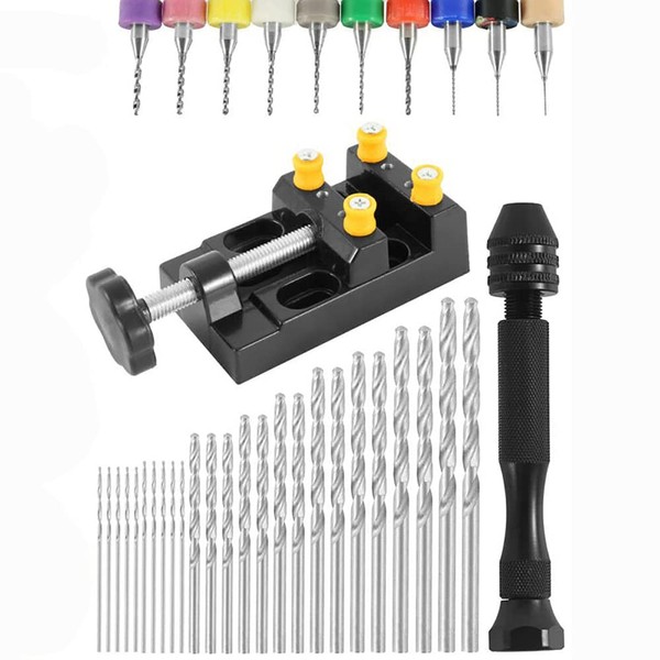 Mini Crafts Hand Drill Set, 37 PCS Alloy Pin Vise