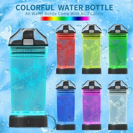 Lacrosse Gifts for Boys, Light Up Kids Water Bottle, Lacrosse Accessories for Men Sport Cup with 3D Glowing LED Light - 14 OZ Tritan BPA-Free - Gifts for School, Camping, and Holidays