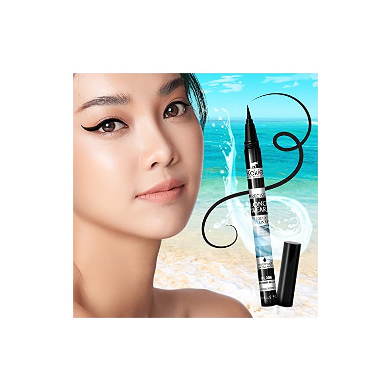 Kokie Precise Longwear Liquid Eyeliner, Waterproof, Smudge Proof