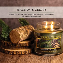 A Cheerful Giver - Balsam & Cedar - 16oz Scented Candle Jar - Cheerful Candle -80 Hours of Burn Time, Candles Gifts for Women
