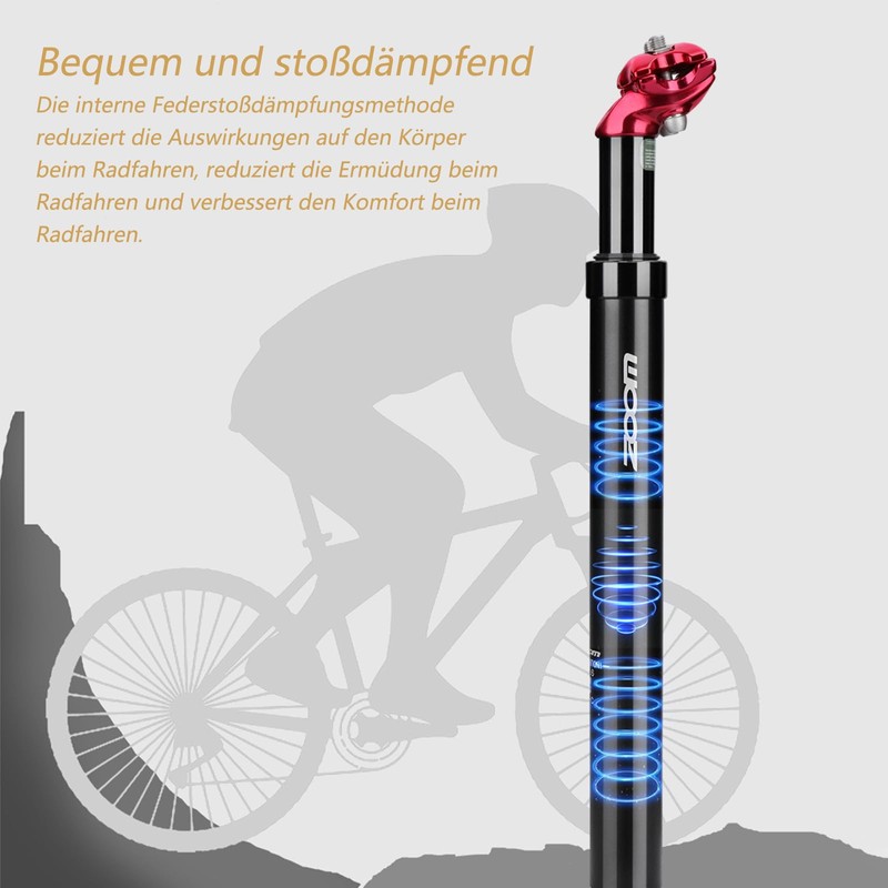 Yongness Bicycle Spring-Loaded Seat Post, Spring Shock Absorber Seat Post,