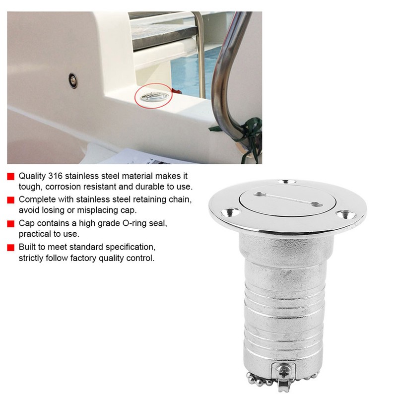 316 Stainless Steel 1.5in Boat Deck Fill Filler Water Tank