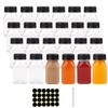 Happybase 24 Pcs Clear Juice Bottles with Lids 100ml Empty