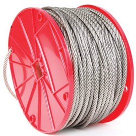 Koch 016161 Cable, 7 by 19 Construction, Trade Size 3/16 by 125 Feet, Stainless Steel