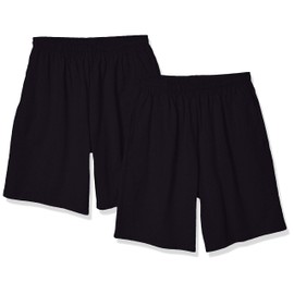 SOFFE Men's Classic Cotton Pocket Short, Black (2 Pack), Large