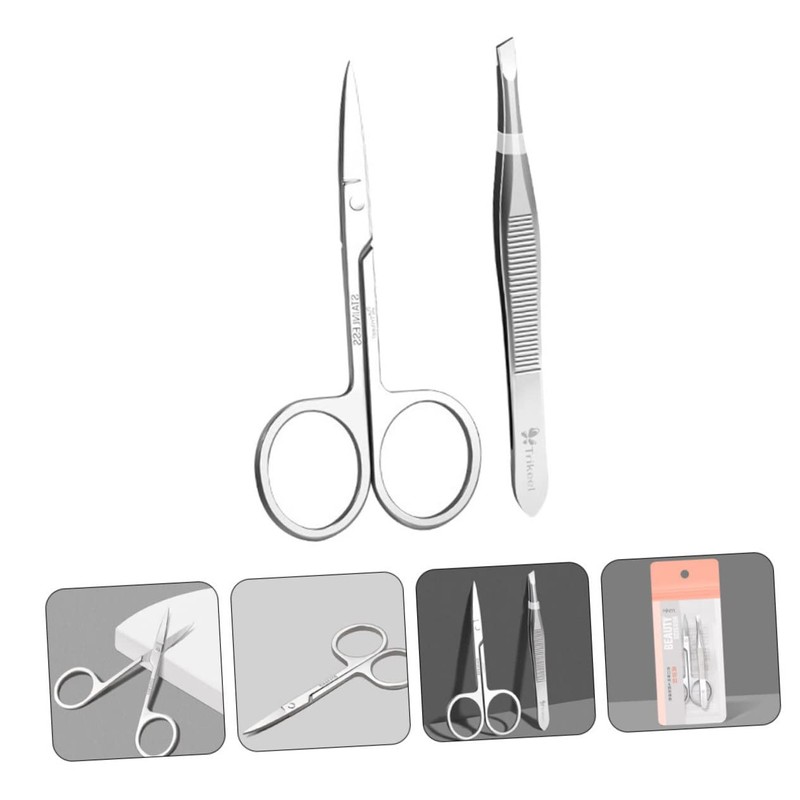 FOMIYES Stainless Steel Eyebrow Grooming Kit Durable Brow Scissors Precision