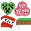 Pixel Birthday Party Supplies, 20 Plates, 20 Napkins and 1