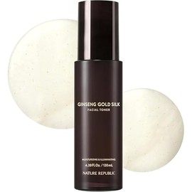 Nature Republic Ginseng Gold Silk Facial Toner, Hydrating Glow Toner for face, Niacinamide & Silk Amino Acid, Royal Jelly Extract, Korean Skin Care for All Skin Types 130 ml / 4.39 Fl. oz.