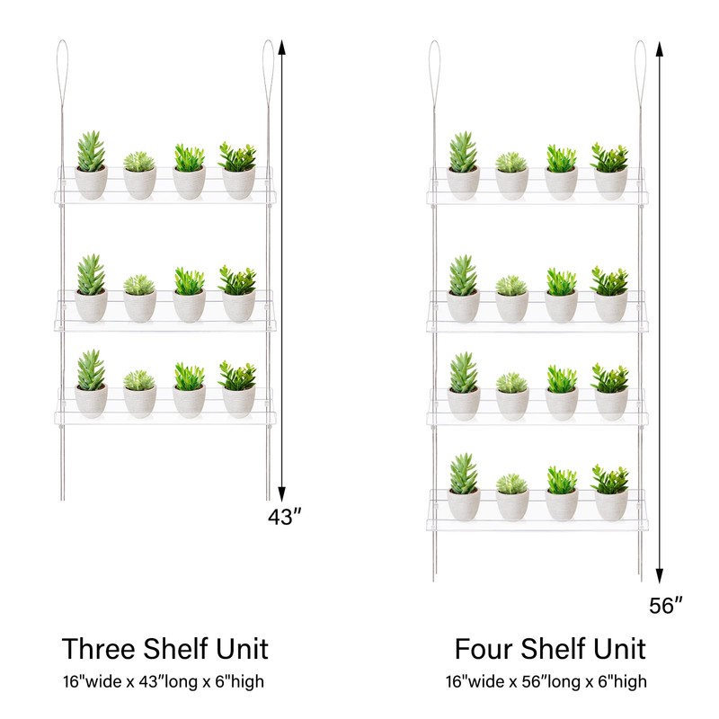 Sumerflos 3-Tier Acrylic Window Boxes Plant Shelves for Windows, Acrylic