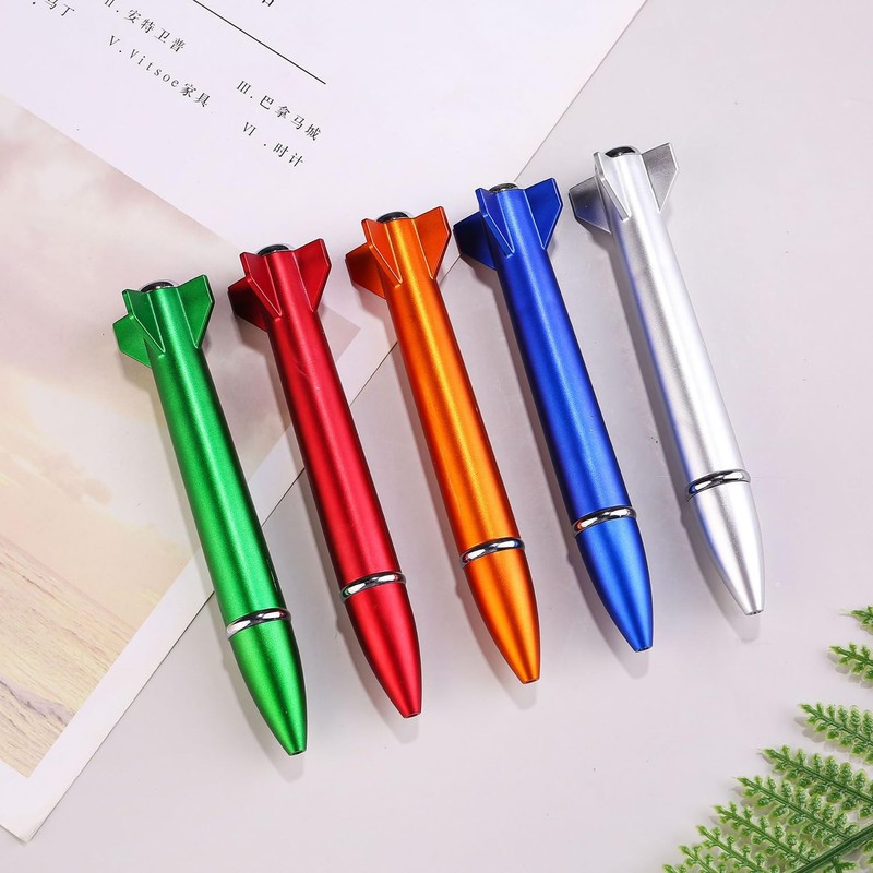 JKJF 8 Pieces Rocket Shape Gel Pen Rocket Rollerball Pens