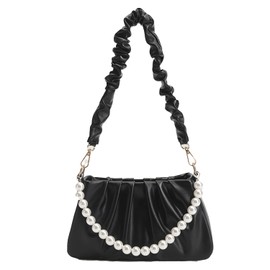 Lapimou Pearl Bag, Shoulder, Party, 2-Way, Large Capacity, Shoulder, Women's, Mini, Small, Stylish, Cute, Wedding, Yukata, Kimono, Coming-of-Age Ceremonies (Black)