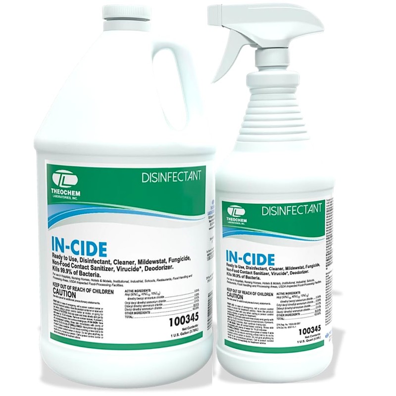 Theochem In-Cide Hospital Grade Disinfectant Spray - EPA Registered Cleaner