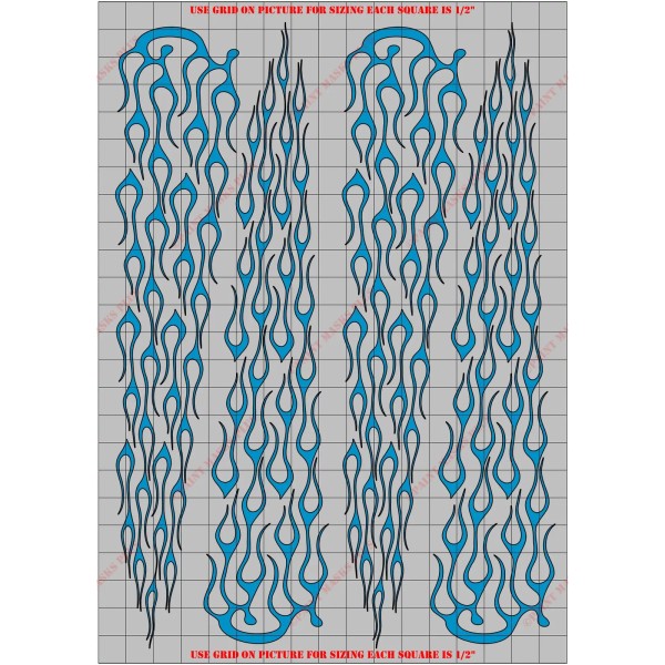 Paint Masks Plus FLA1053PT Flames General Paint Mask/ Stencil Kit