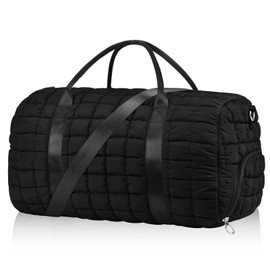 Dimayar Puffer Duffle Bag for Travel – 22”x14”x9” Airline-Approved, Puffy Weekender Bag for Women with Shoe Compartment, 40L