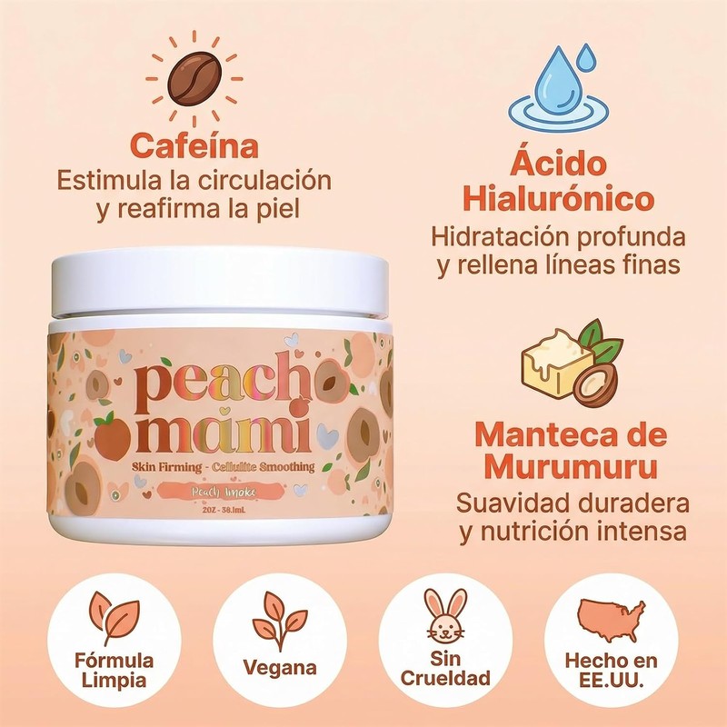 Crema Corporal Reafirmante de Durazno para Piel Flácida