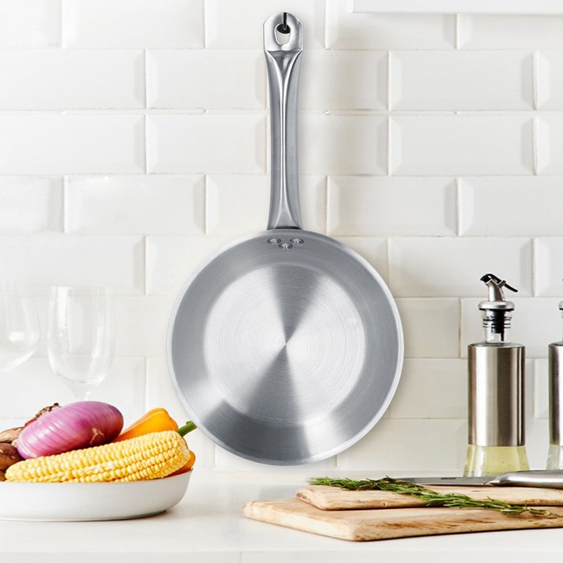 Stainless Steel Frying Pan Single Handle Fried Pan Cookware for