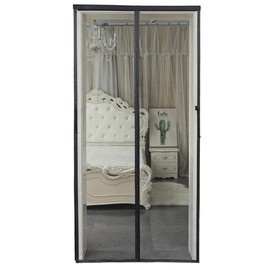 Magnetic Mosquito Proof Door Curtain, Fire Retardant Fiberglass Fly Screen Door Net with Full Frame Magic Tape, Keeps Bugs Out and Lets Fresh Air in (100 x 210 cm)