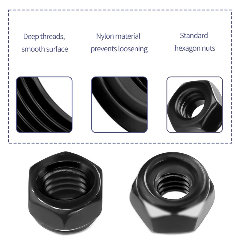 M3 Nuts Self-Locking Nuts Carbon Steel Nut M3 Pack of