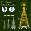 Outdoor Solar Christmas Cone Tree Lights, 8ft 442 LED Christmas