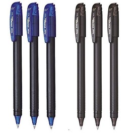 Pentel Energel - 0.7mm - Roller Gel Pen Set - Pack of 6 Pens - (3 BLUE + 3 BLACK)