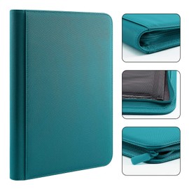 PAKESI Star Card File 9 Pockets Holds 360 Sheets PU Leather Card Sheets Collecting Star Cards and Other Cards Star Card Collection Files (Light Blue)