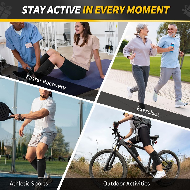CAMBIVO Calf Support 2 Pack, Adjustable Calf Compression Sleeve Men