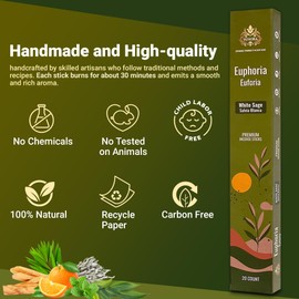 Yuvora Aromatic Incense Sticks Gift Set - 120 Handcrafted Incense Sticks with 6 Soothing Scents - Perfect for Home, Meditation, Yoga and Relaxtation - Includes Holder (Health and Energy Series)